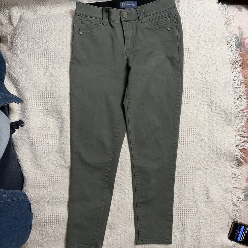Democracy Ab Solution Women's Skinny Stretch Jeans In Green Size 4